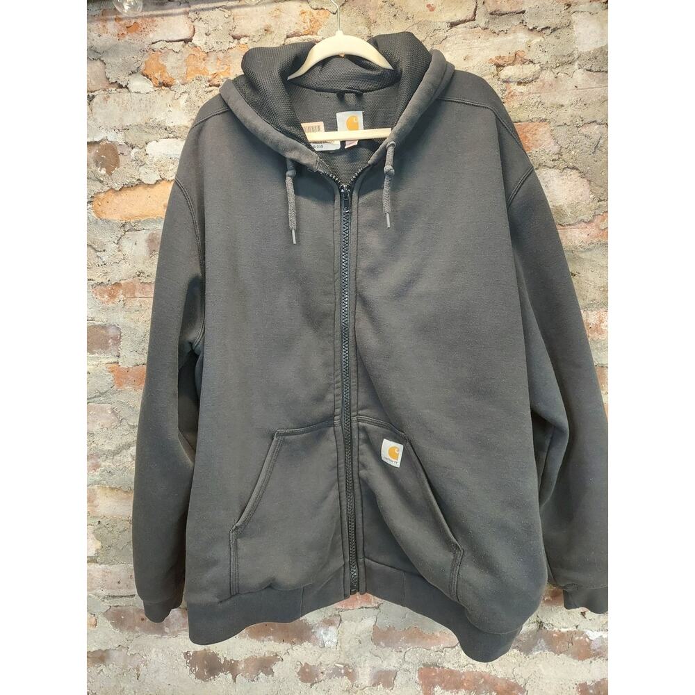 Carhartt Men's Dark Gray Full-Zip Hooded Sweatshirt